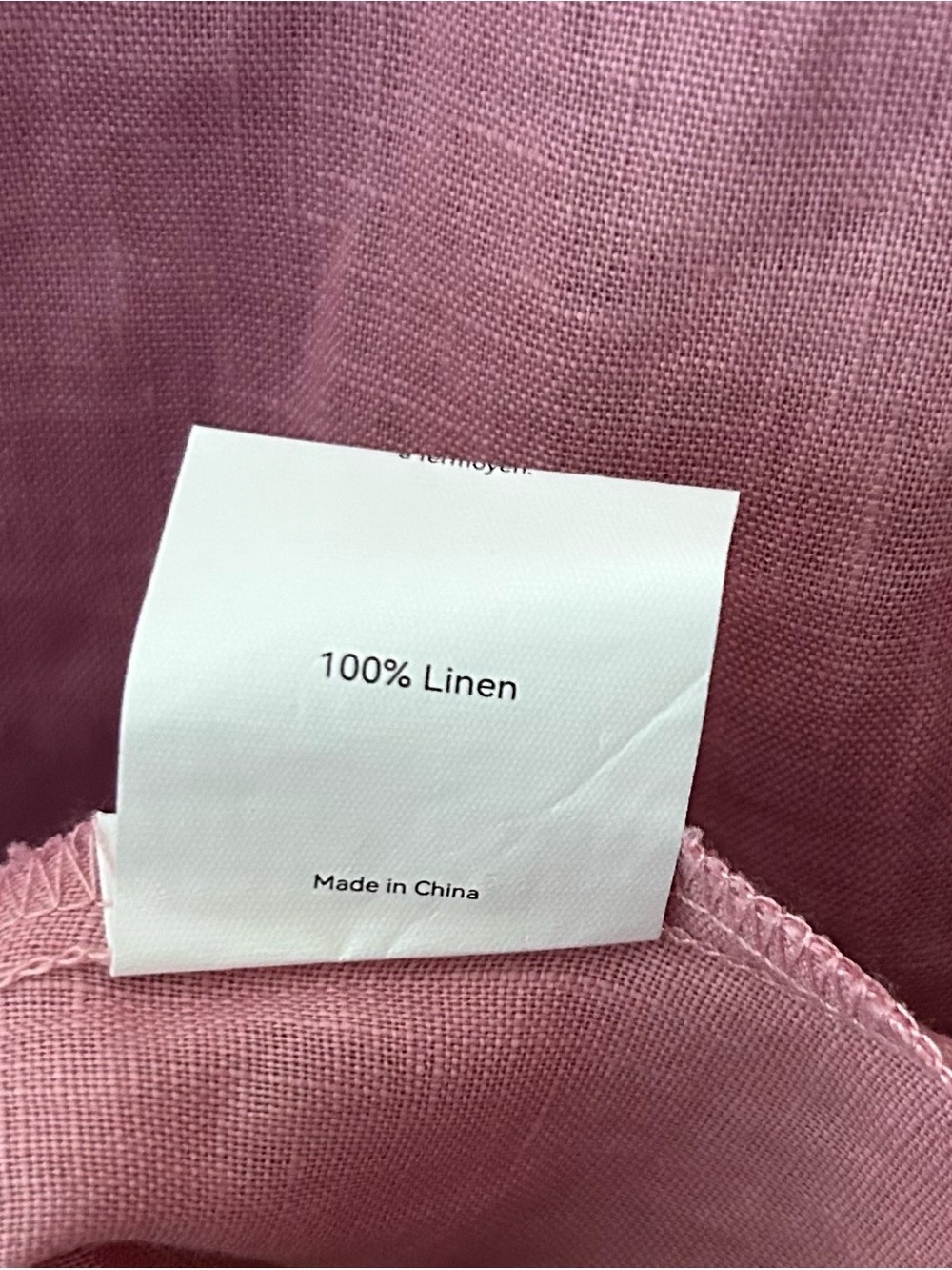 LINTICO Pink V-Neck LINEN Dress with Buttons - Picture 4 of 6